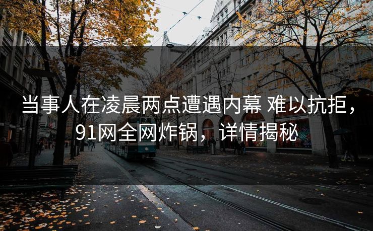 当事人在凌晨两点遭遇内幕 难以抗拒，91网全网炸锅，详情揭秘